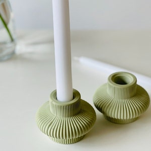Nordic Style Ceramic Candle Holder, desktop decor, minimalist design , living room decor, designs for you, handmade candlestick, candle image 6