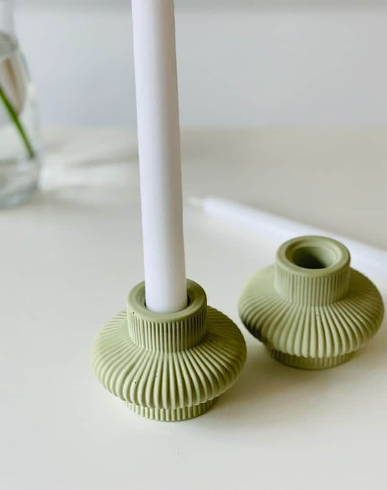 Nordic Style Ceramic Candle Holder, desktop decor, minimalist design , living room decor, designs for you, handmade candlestick, candle image 6