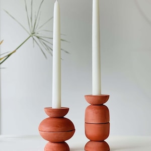 Candlestick Candle Holders , Ceramic Pillar Candle Holder , Holders Wedding Party Decoration , Matte Black Candle holder Sticks , image 6