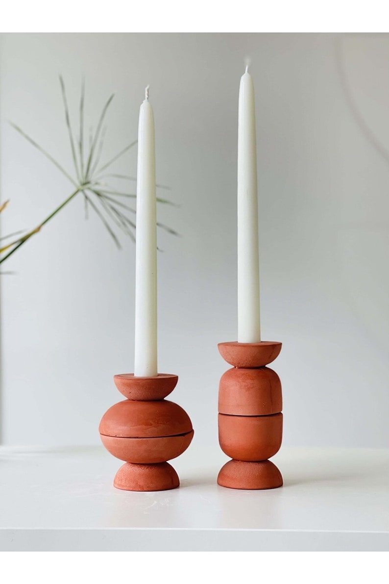 Candlestick Candle Holders , Ceramic Pillar Candle Holder , Holders Wedding Party Decoration , Matte Black Candle holder Sticks , image 6