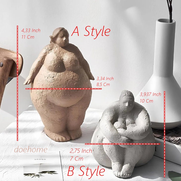 Fat Lady Nordic Creative Woman Statue, Curvy Girls Figurine
