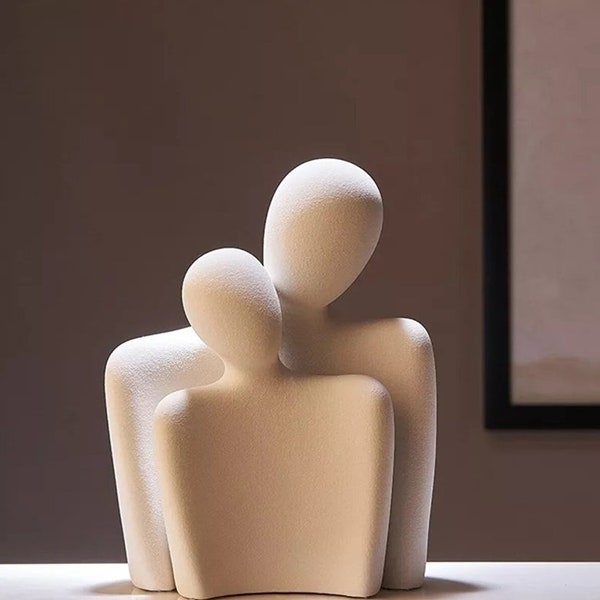 Statue de couple d'amoureux, cadeau scandinave de nouvel an, décoration d'art abstrait, décoration de meuble tv, cadeau pour amoureux, cadeau de couple de jeunes mariés, cadeau de nouvel an