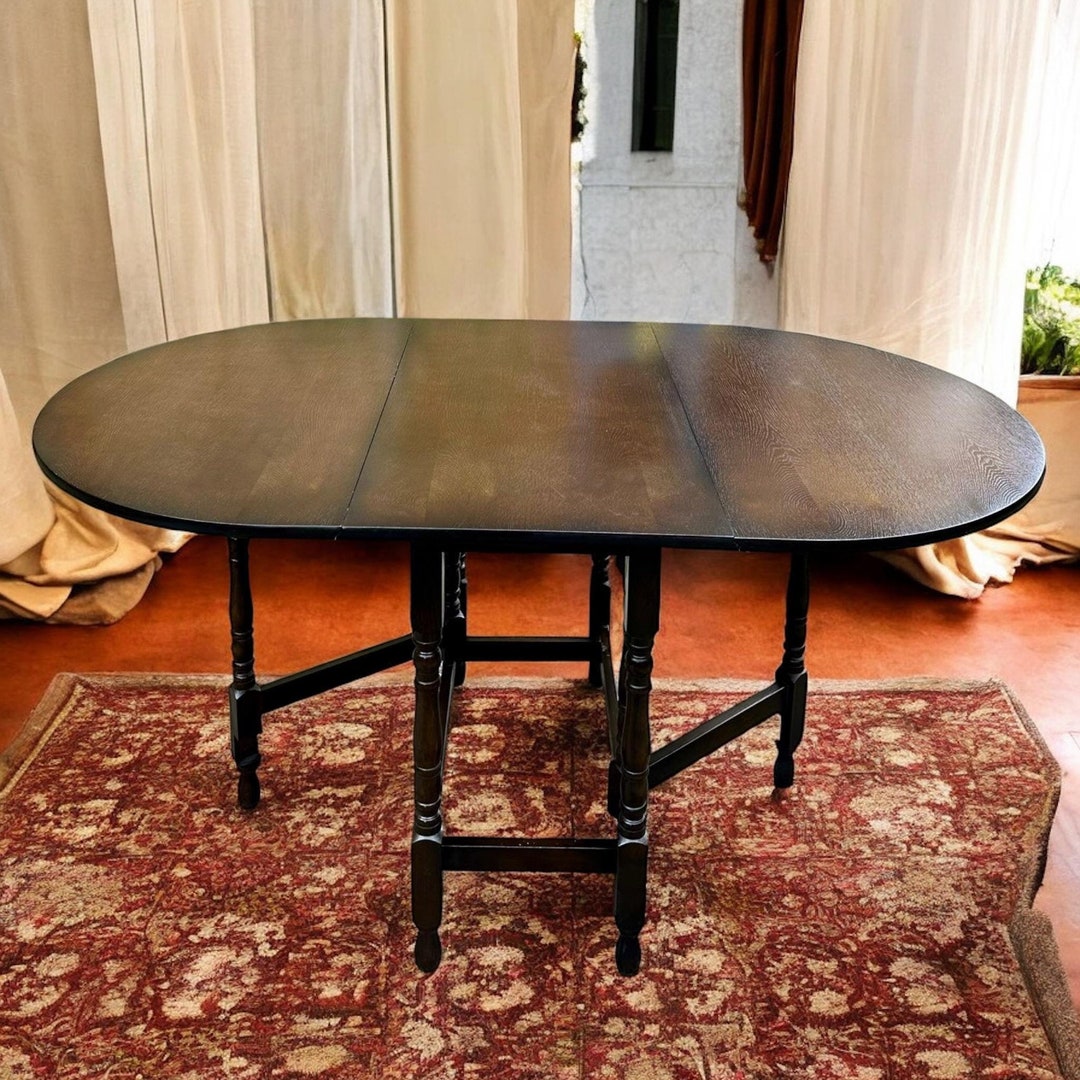 Vintage Oak Gateleg Table / Gate-leg Drop Leaf / Made in England 1940s ...