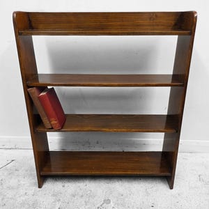 Antique Open Bookcase / Solid Wood / c1940