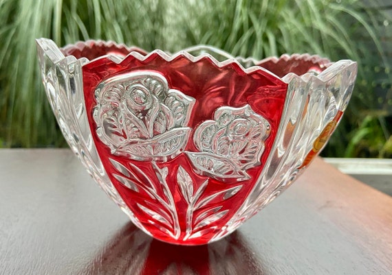 Vintage Lead Crystal Bowl / Anna Hutte Bleikristall Dated 1980s