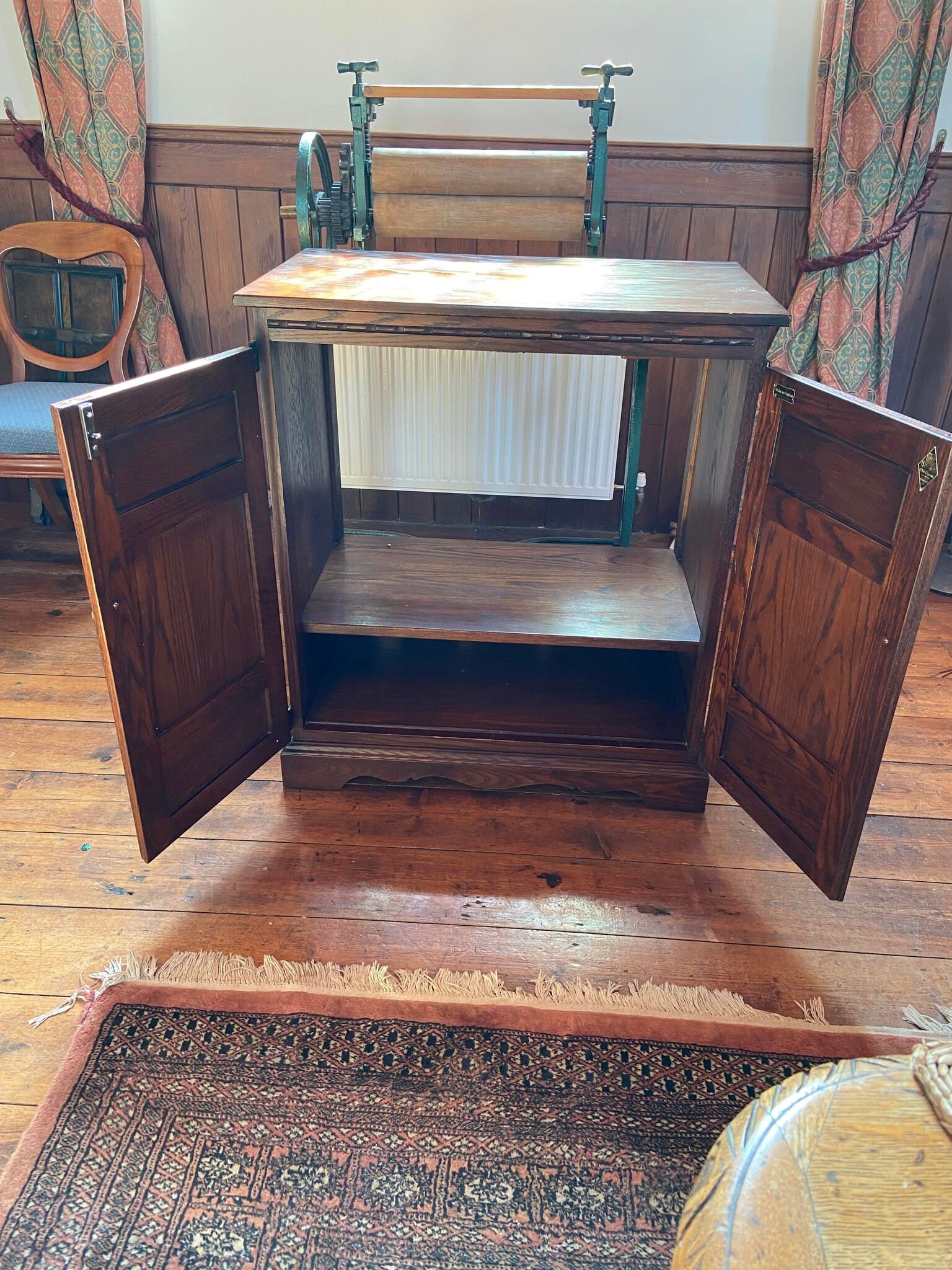 Old Charm Vintage Solid Oak TV Cabinet Finished in Tudor Brown - Etsy UK