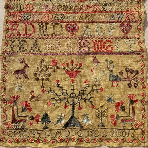 Christian Duguid 1844/1845 - Scottish reproduction sampler pdf cross stitch pattern