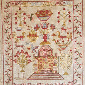 Flora McCulloch 1846 - Scottish reproduction sampler pdf cross stitch pattern