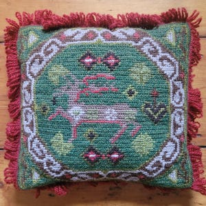 Swedish Deer Cushion, a pdf cross stitch pattern