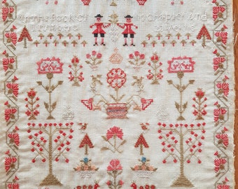 Harriet Hebblethwaite - 1824 Yorkshire reproduction sampler pdf cross stitch pattern with FREE cushion patterns