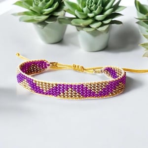 Beaded Ethnic Bracelet: Blue & Gold Bohemian Jewelry