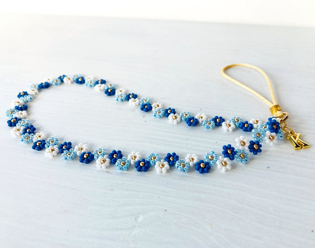 Personalized Phone Charm Beaded Phone Strap With Initial Etsy UK