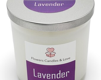 Lavender Candle: Handmade Paraffin Wax Blend, 9 Oz Glass Jar