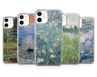 Claude Monet Painting Phone Case Famous Art Cover for iPhone 13, 14, 12, 11, XR, Pixel 6, Samsung A13, A53, A73, S21, S20, S10, Huawei P20