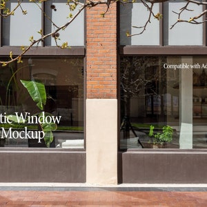 Realistic Reflection Storefront Store Vinyl Window Decal PSD Mockup | Smart Object Mockup | Retail Store Branding Template for Photoshop