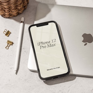 IPhone 12 Pro Max Photoshop PSD Mockup Minimalist iPhone Scene