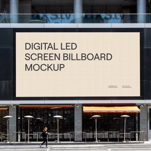 Out of Home Billboard Mockup | LED Screen Billboard | Billboard Mockup Photoshop with People | City Billboard Mockup | Smart Object Mockup