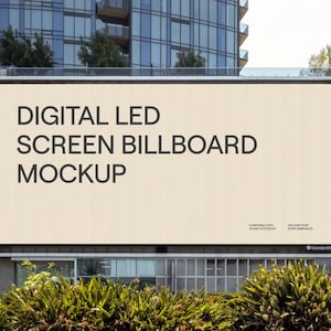 Out of Home Billboard Mockup | LED Screen Billboard | Billboard Tech Mockup for Photoshop | City Billboard Mockup | Smart Object Mockup