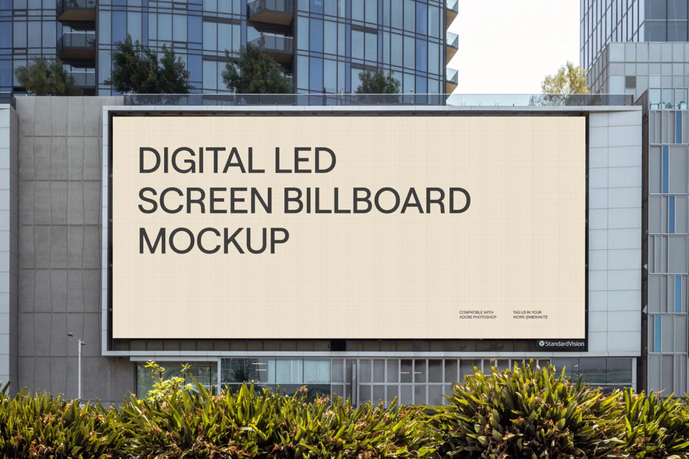 Out of Home Billboard Mockup LED Screen Billboard Billboard Tech Mockup for City