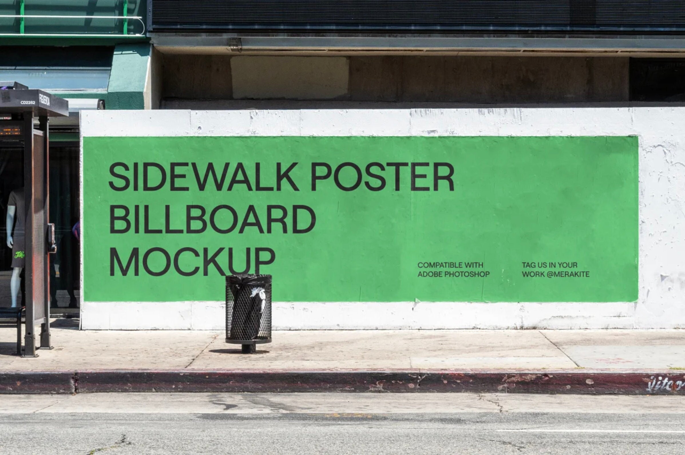 Out of Home Poster Sidewalk Mockup | Printed Vinyl Poster | Billboard ...