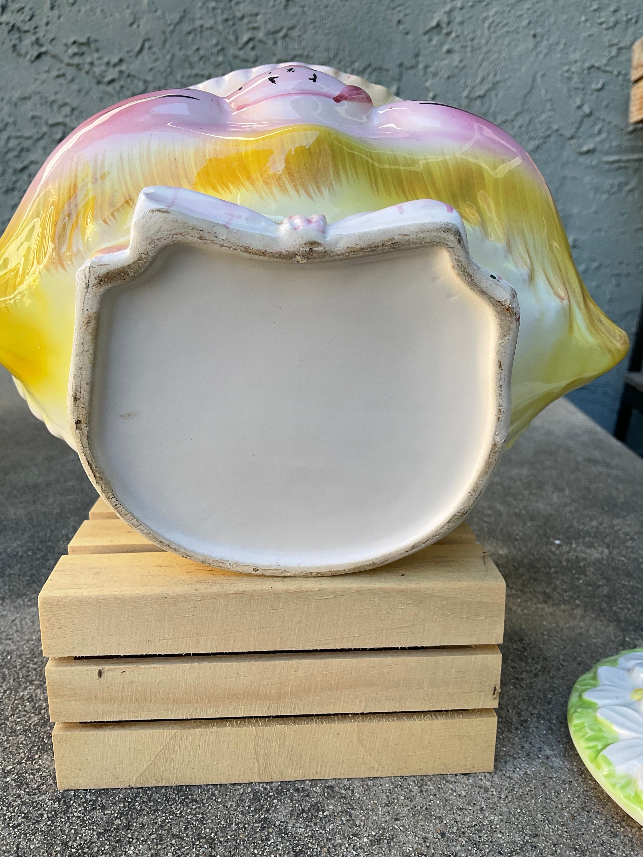 Vintage Enesco Yellow Winking Kitty Cookie Jar Etsy