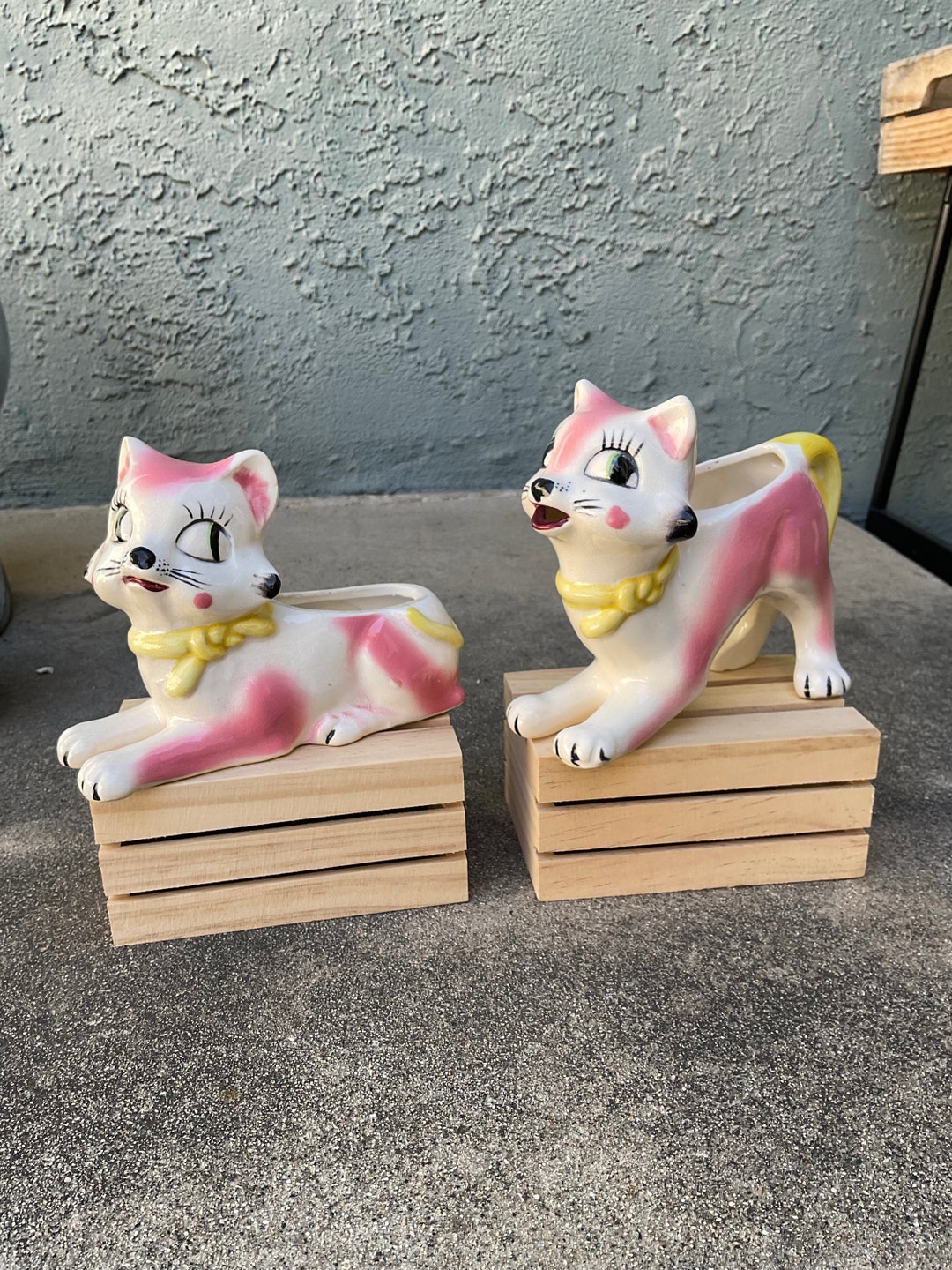 Vintage Tilso Pink Cat Sugar and Creamer /missing Lid Set Etsy