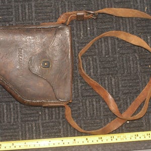 WW2 Officers/Gunners Sight Leather Case Carrying M18 38-8-26 With Strap Empty