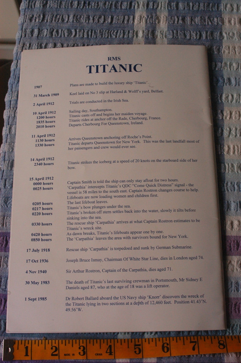 RMS Titanic Passengers and Crew List Paperback Etsy
