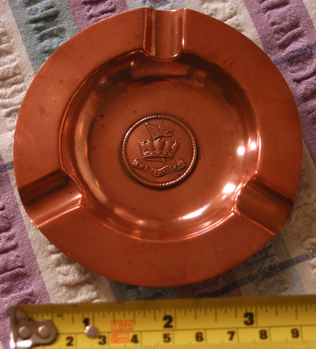 Vintage Copper Ashtray With Naval Crest HMS Pembroke Etsy UK