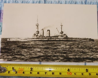 WW1 Real Photo Postcard HMS Cornwallis ‘sinking’ 1143 Real Photographs Co Liverpool