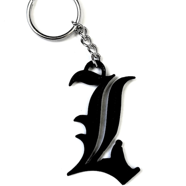 L keychain anime charm