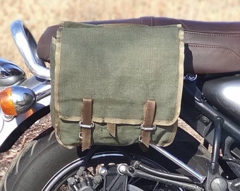 Universal Motorcycle/Bike Tools Pouch Saddle Pack 2 Side Bags Design Army  Green