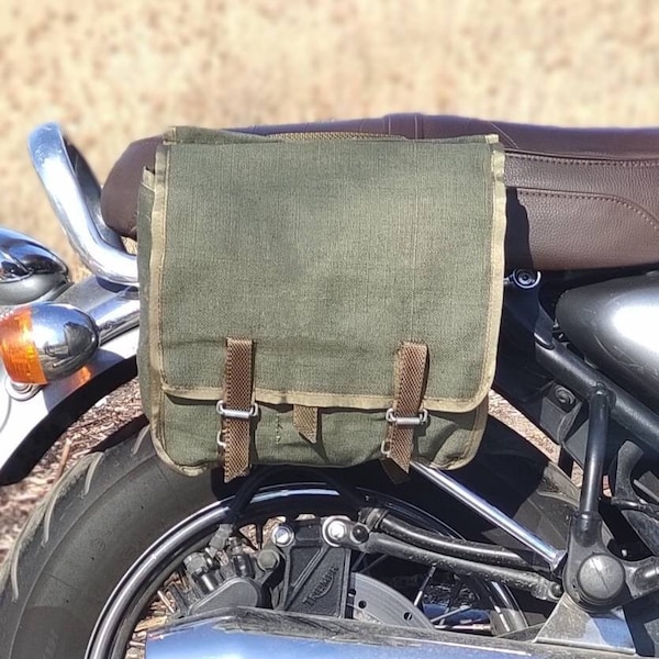 Pannier bag, Motorcycle saddle bag, Army surplus, Bicycle tool bag, Motorcycle tool bag, Small canvas bags, Soviet surplus, motorcycle gifts