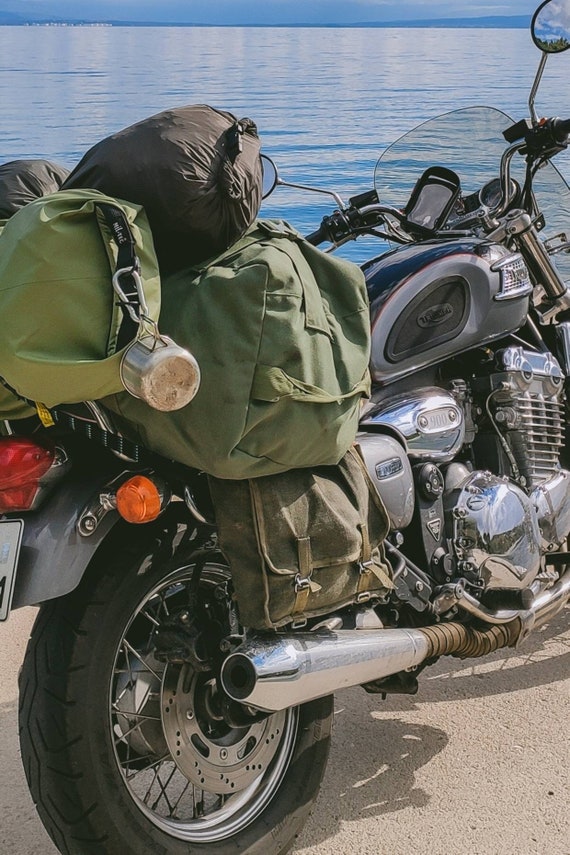Pannier bag, Motorcycle saddle bag, Army surplus,… - image 10