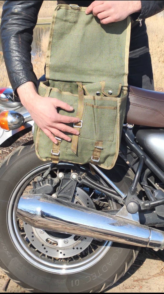 Pannier bag, Motorcycle saddle bag, Army surplus,… - image 3