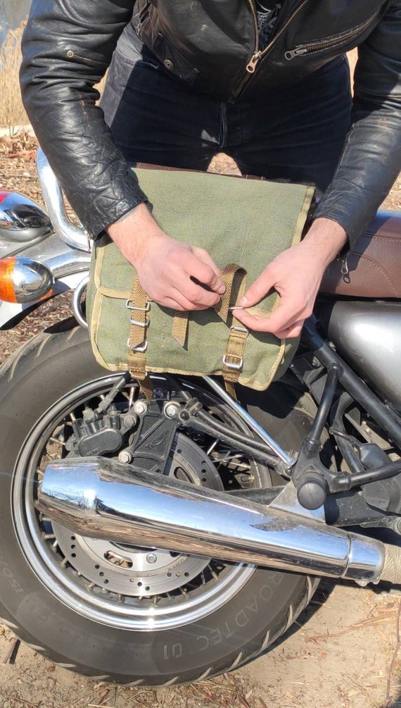 Pannier bag, Motorcycle saddle bag, Army surplus,… - image 4