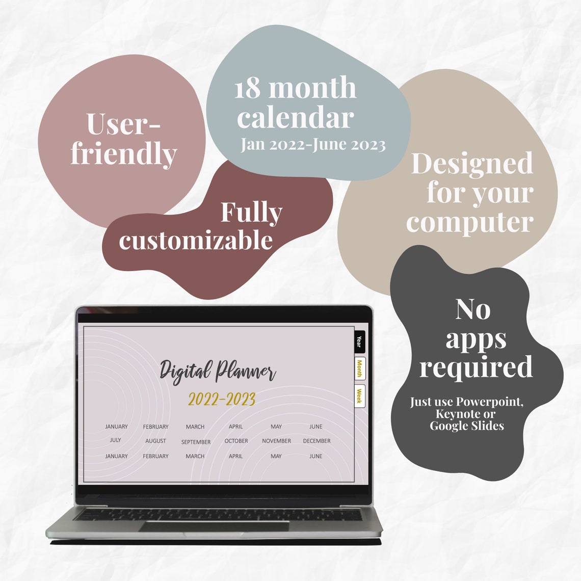 20222023 Digital Planner Google Slides Planner Powerpoint Etsy