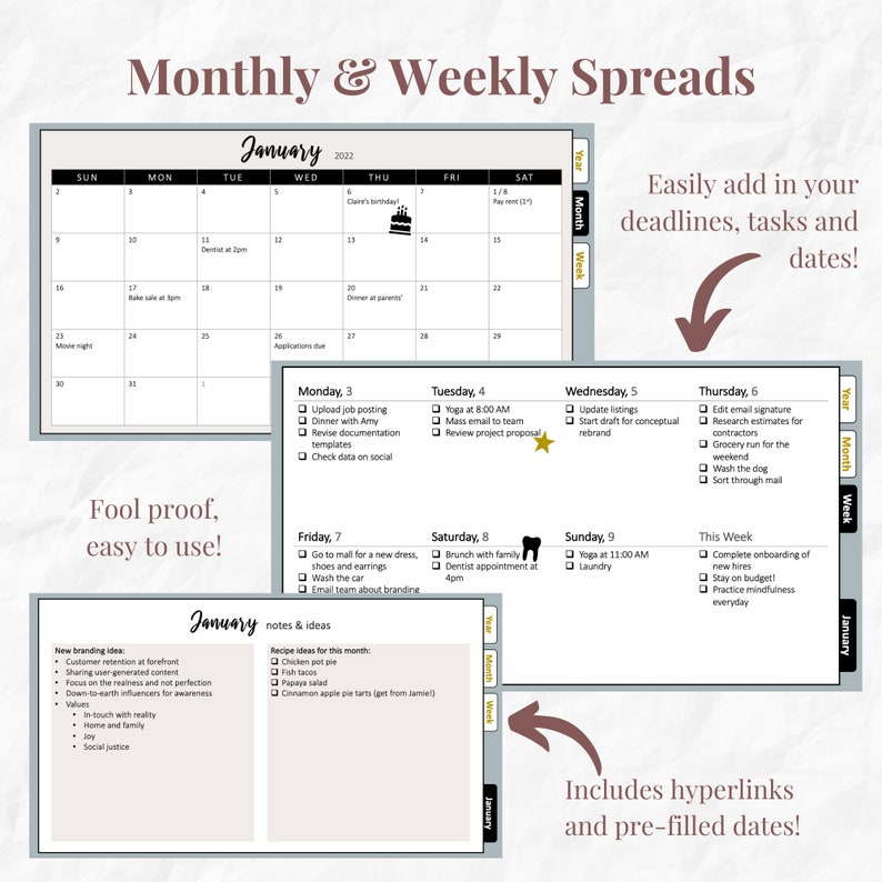 20222023 Digital Planner Google Slides Planner Powerpoint Planner Easy