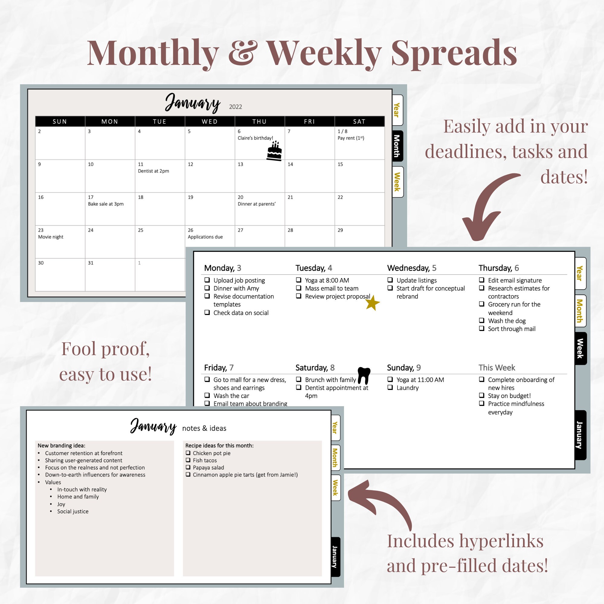 20222023 Digital Planner Google Slides Planner Powerpoint Planner Easy