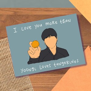 Suga Tangerine Card/Print, Minimal Love Yoongi