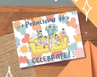 Permission to Dance Card/Print, Minimal Birthday Celebrate