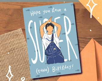 Super Tuna Jin Card/Print Minimalist, Birthday or Special Day Seokjin