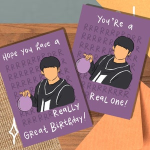 Tarjeta minimalista "RRRRap Monster" de Jungkook, meme de cumpleaños, amor y amistad