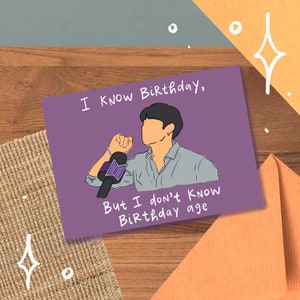 Carte Jungkook « Je ne sais pas », Meme minimaliste drôle d'anniversaire