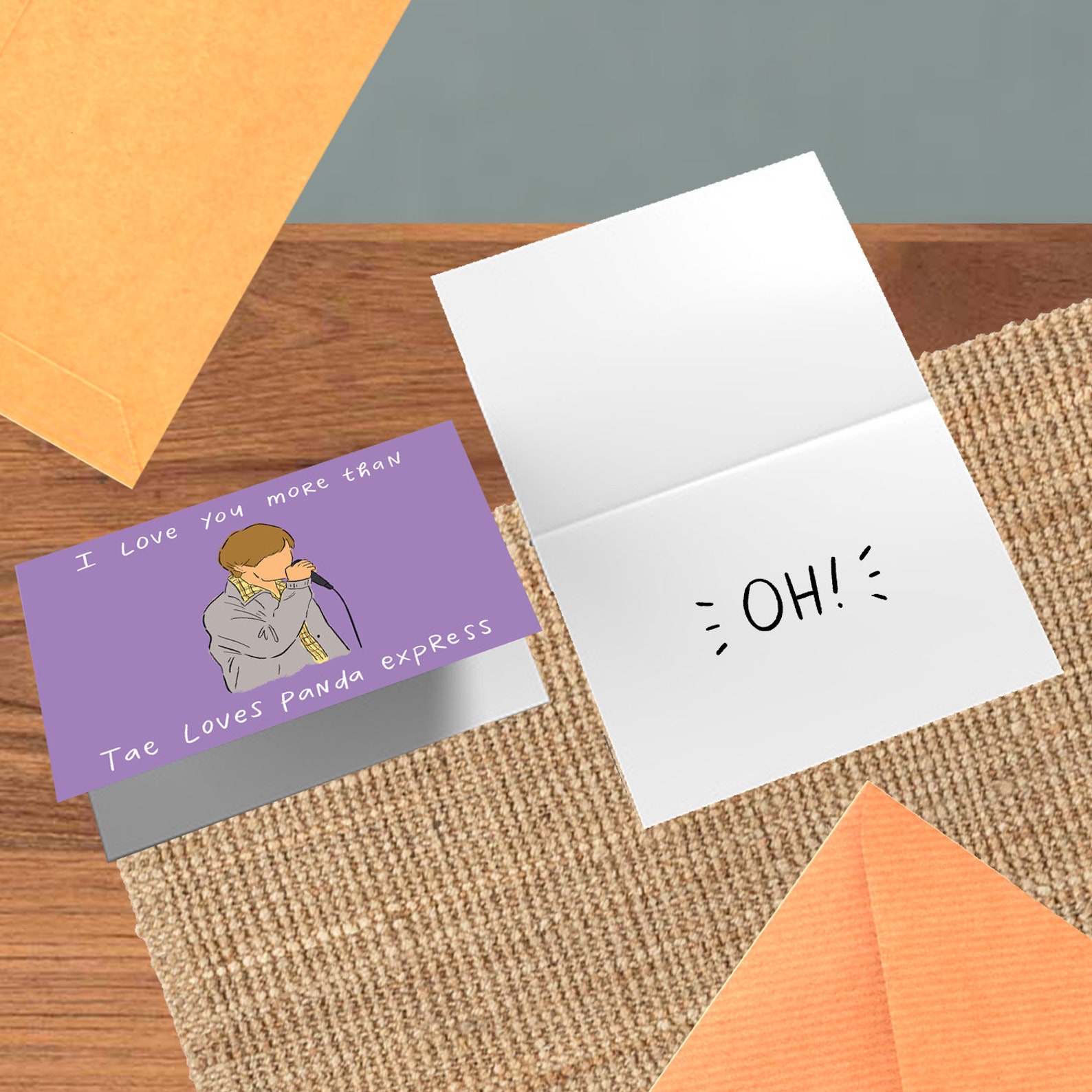 BTS V Panda Express Card/print Minimal Funny Love - Etsy