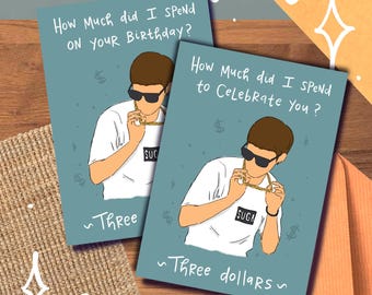 Suga "Three Dollar" Chain Meme Card/Print, Birthday, Special Day, Graduation, And More Yoongi Army