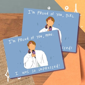 V "Proud Of You/Impressed" kaart/afdruk, gefeliciteerd afstuderen Grad Meme Taehyung