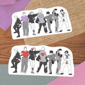 Go Go Heart Stickers OT7 Minimalist Aesthetic Love Yourself