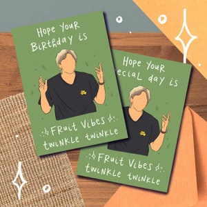 RM Fruit Vibes Twinkle Karte/Druck, Geburtstag Graduierung Glückwunsch, Freundschaft, Liebe Namjoon