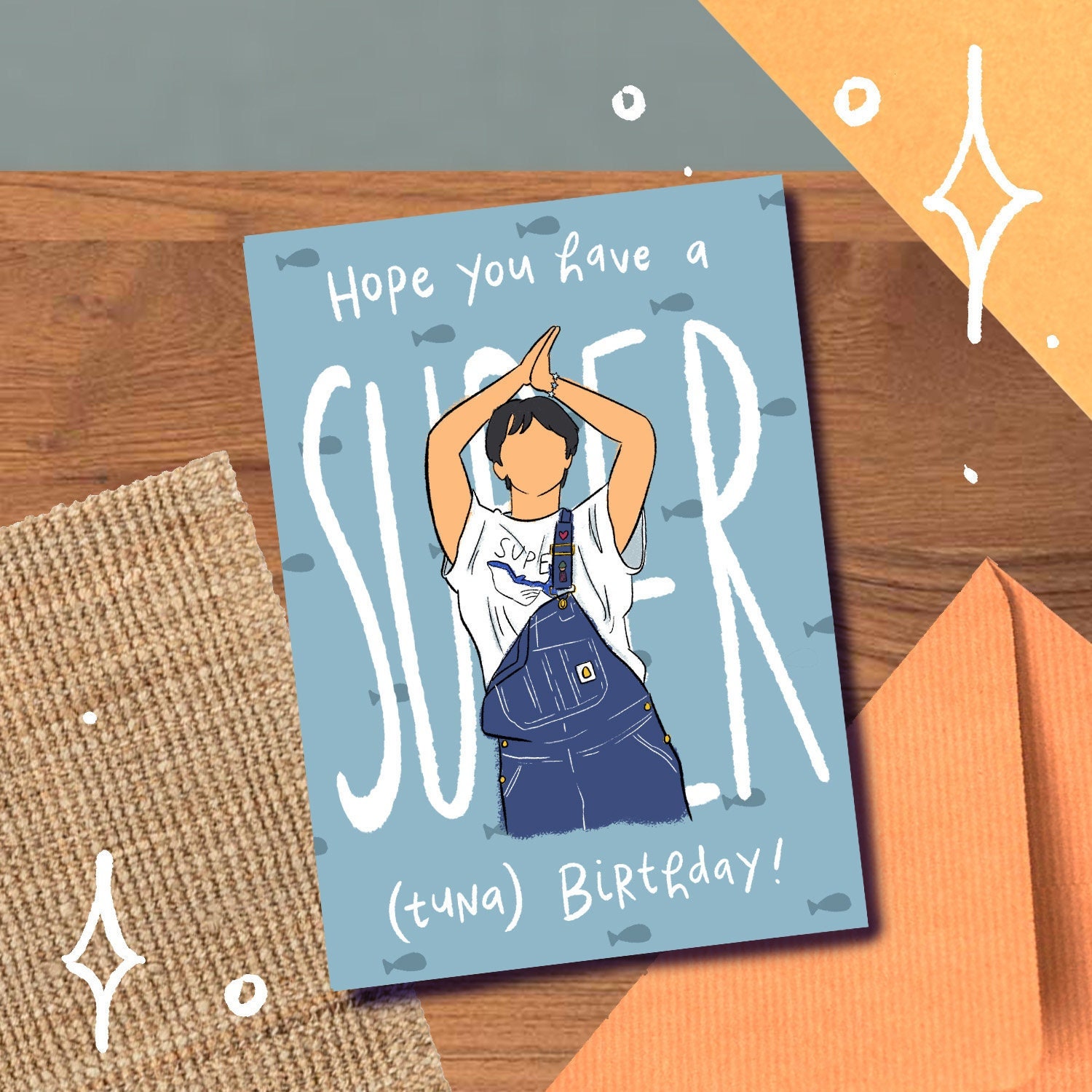 BTS Super Tuna Jin Card/print Minimalist Birthday or Special Etsy
